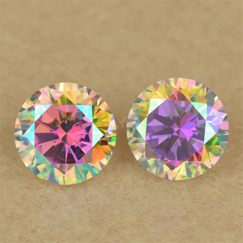 キュービックジルコニア シャンパンカラー スターカット 8mm 著しく