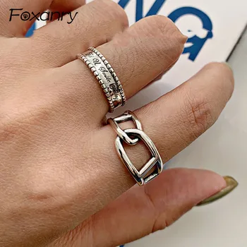 

Foxanry 925 Sterling Silver Rings Vintage Simple Cross Twining Handmade anillos Thai Silver Party Jewelry Valentine's Day Gifts