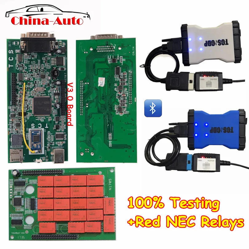 OBDIICAT TCS V3.0/8 0 SW 2016 00 с Keygen Bluetooth красный NEC Реле OBD2 диагностический инструмент может