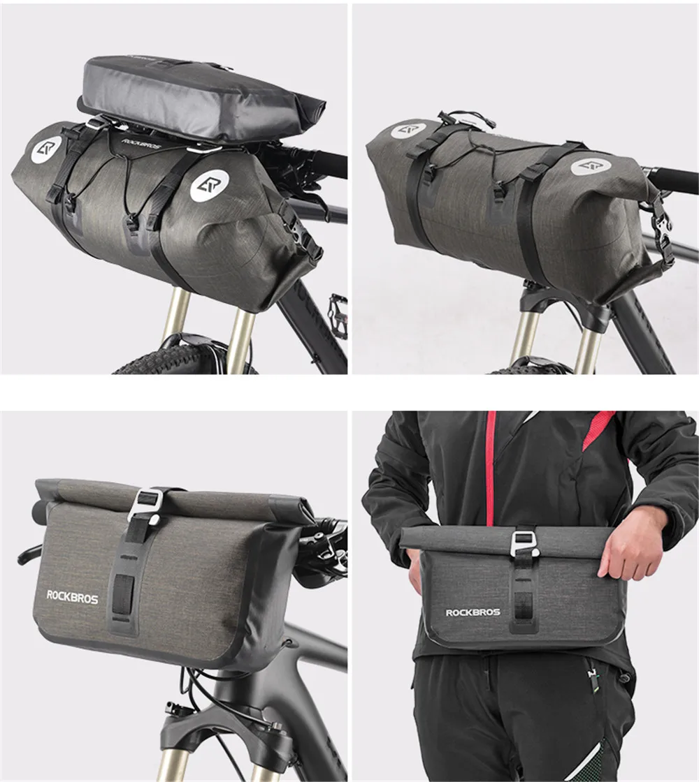 ROCKBROS 14-15L/5-6L велосипедная Передняя сумка Водонепроницаемая передняя трубка велосипедная сумка на руль MTB велосипедная передняя рама сумка Аксессуары для велосипеда