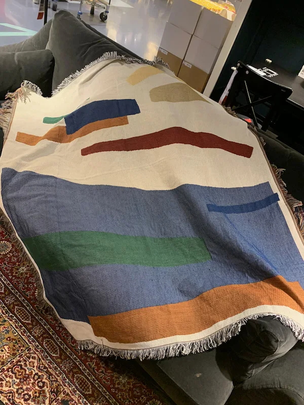 Вязаное домашнее детское одеяло плед патио садовый чехол на стул общежития Cobertor