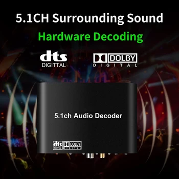 

DAC615 DTS Digital 5.1CH o Gear Decoder Converter Bluetooth 5.0 USB Music Player SPDIF Optical Coxial Input-EU Plug
