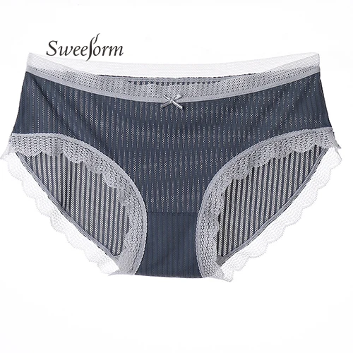 Sweeform, высокое качество, женские бесшовные трусики, одноцветные, ультра-тонкие трусики, нижнее белье, женские сексуальные трусики с оборками, нижнее белье - Цвет: Light blue