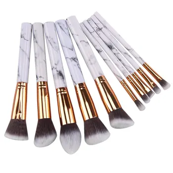 

Portable Muti-function White Marble Pattern Makeup Brushes Set Blending Eyeliner Eyelash Brushes Tool 10PCS/SET