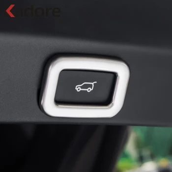 

For Jaguar F-PACE 2016 2017 2018 Carbon Fiber Car Rear Trunk Tail Box Switch Frame Trim Sticker Cover Car Interior Accessories