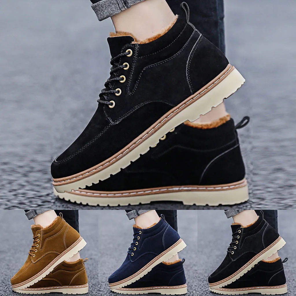 Мужская повседневная обувь; Сезон Зима; zapatillas hombre; Мужская Высокая обувь; сезон осень-зима; Новинка; повседневная мужская обувь; Теплая обувь из бархата и хлопка