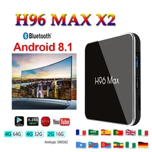 Brasil tv box android8.1 tv box H96 MAX X2 H.265 1080P Wifi Bluetooth Set Top box S905X2 4GB 64GB X96 MAX Smart tv boxes