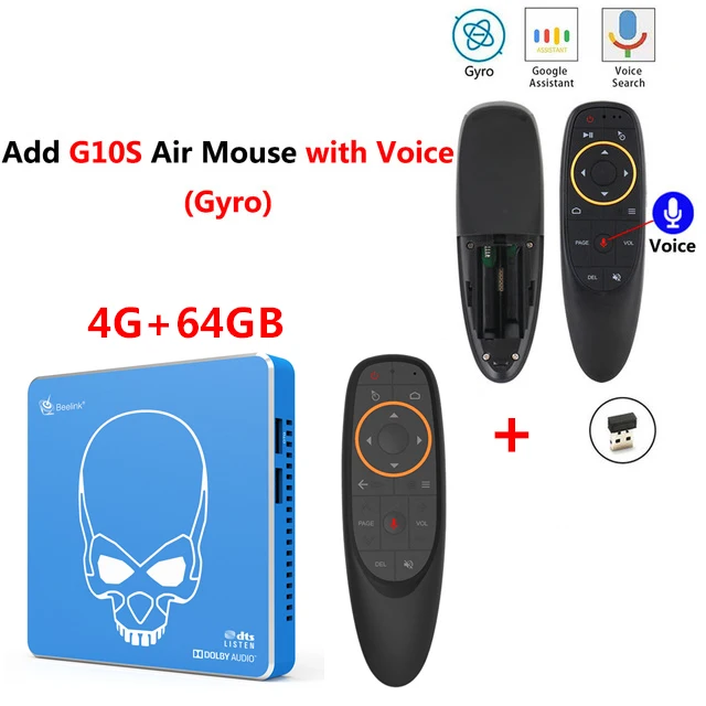 4GB64GB add g10s Beelink GT-King Pro Smart Tv Box Amlogic S922X-H Android 9,0 4GB 64GB 2,4G 5,8G Wifi 1000M BT4.1 4K телеприставка медиаплеер - Цвет: 4GB64GB add g10s
