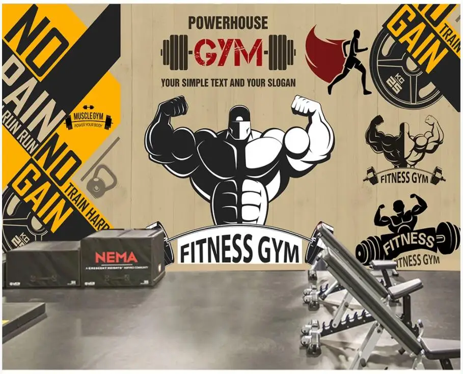 

3D-обои под заказ, фотообои в стиле ретро с изображением персонажа из мультфильма, фитнеса, лифтинга, веса, домашний декор, обои для стен гостиной 3 d