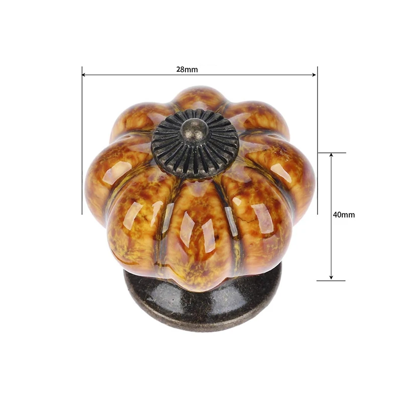 HHO-10Pcs/набор керамических ручек с красочными ручками и ручки в форме тыкв выдвижных ящиков керамические ручки для шкафов, кухни и ванной комнаты
