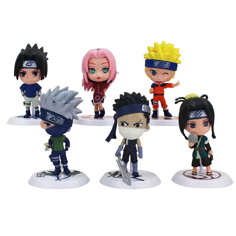 5pcs//set Naruto Uzumaki Kakashi Sasuke Figure Spielzeug Modell Sammlung