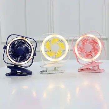 

Beauty Fill Light Rotating Fan Desktop Office Portable Clip Fan USB Charging Air Cooler for Home Office