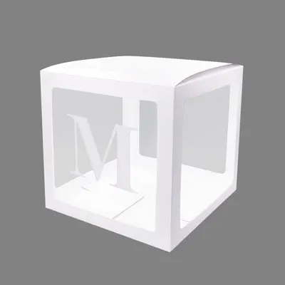 M Nicro Алфавит прозрачная белая коробка Упаковка Имя шар DIY письмо коробка ребенок душ Любовь Свадьба День Рождения Декор# Bal121 - Цвет: M