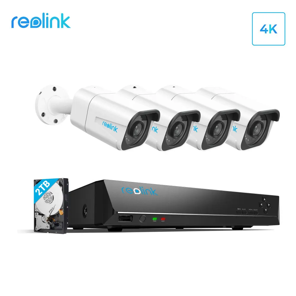 Reolink RLK8 800B4 8MP 4K Ультра камера HDD система 8ch PoE NVR и 4 ip камеры с питанием по Комплект
