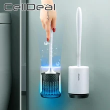 Tpr escova de vaso sanitário de borracha suporte de cabeça escova de limpeza para pendurar na parede do banheiro acessórios de limpeza doméstica de chão