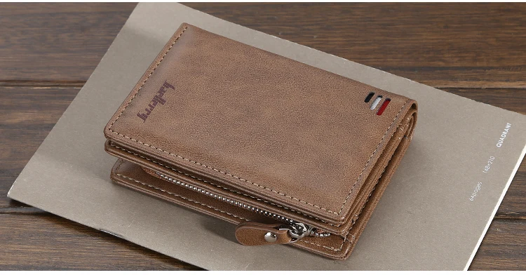 CEXIKA Fashion Men Wallets Name Engraving Zipper Card Holder High Quality Male Purse PU Leather Coin Holder Wallet Carteria