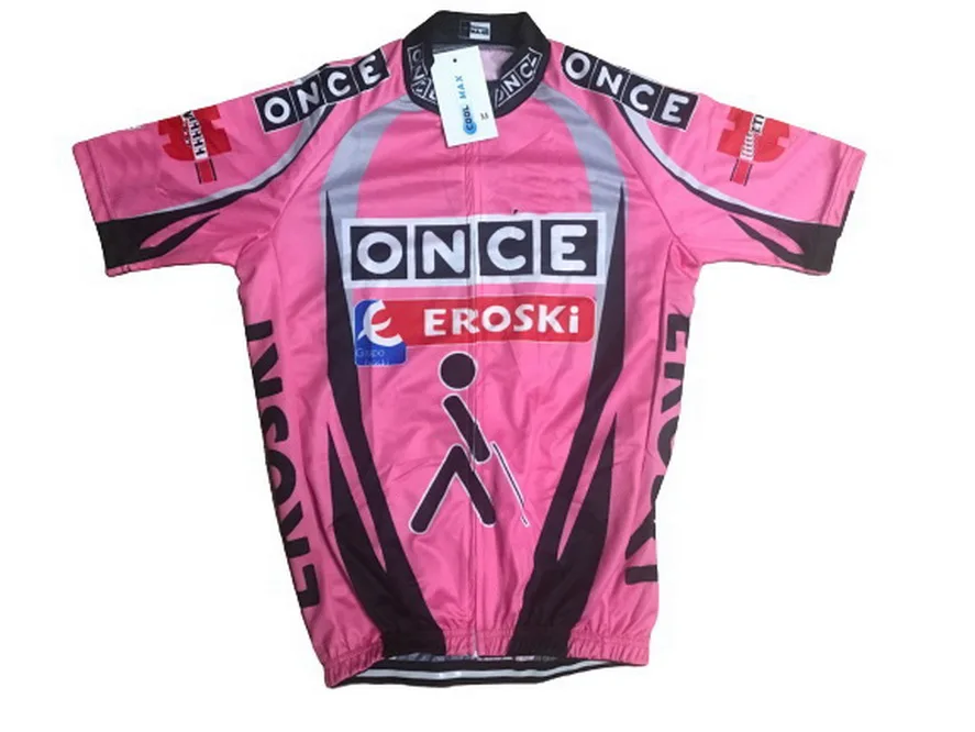 ONCE EROSKI-camisetas de Ciclismo clásicas Retro, de manga corta para bicicleta de carreras, Maillot de verano, color rosa - Deportes y entretenimiento