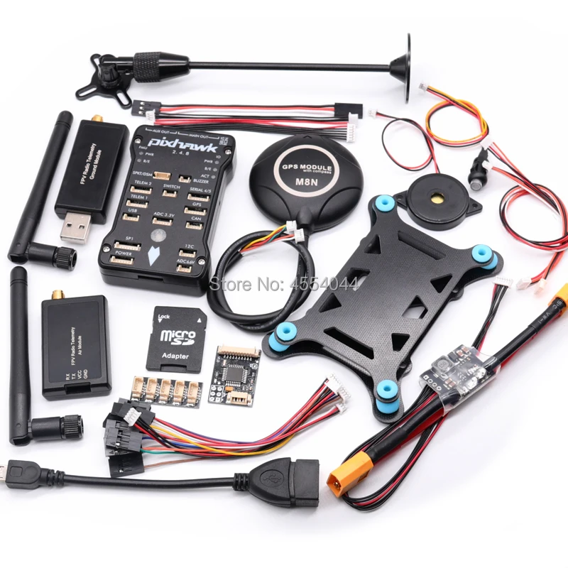 

Pixhawk 2.4.8 PX4 PIX Flight Controller+M8N GPS+xt60 power module+3DR 100MW/500MW Radio Telemetry 433Mhz 915Mhz+gps holder