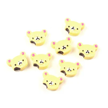 

20pcs Resin Yellow Bear Flatback Cabochon Jewelry Findings Scrapbooking For Jewelry Making Charms Pendants Accessories Diy