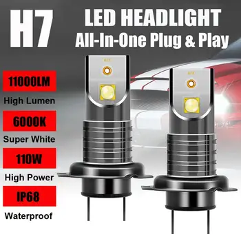 

2pcs H7 110W LED Car Headlight Kit Canbus Error Free Lamp 11000LM 6000K White