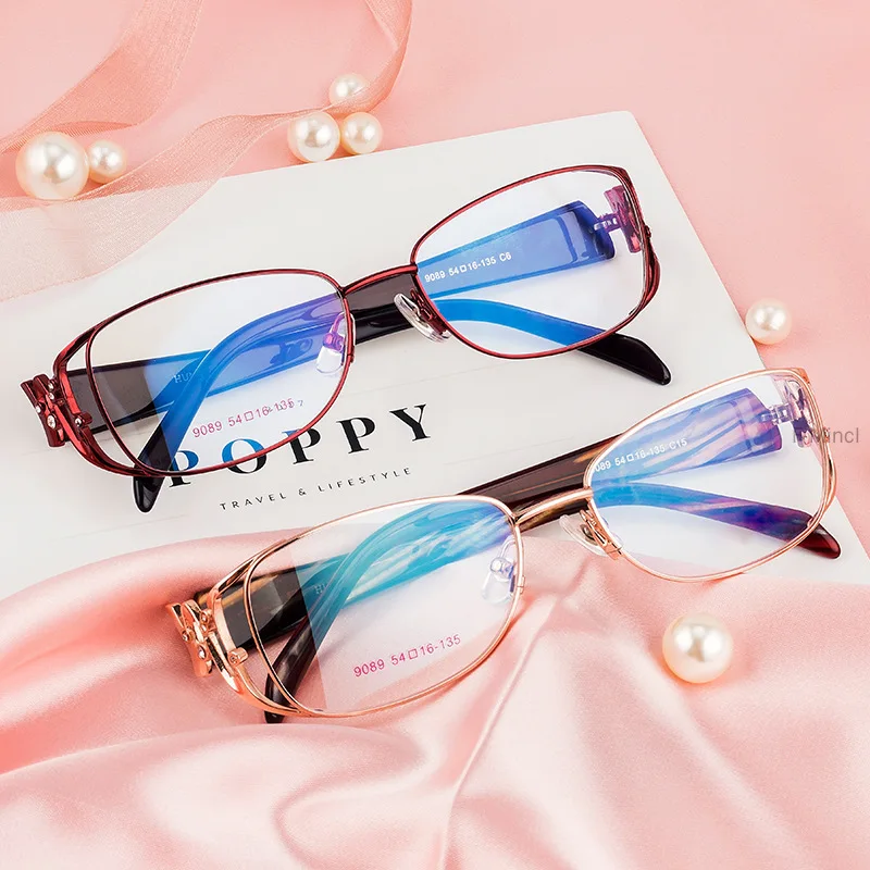 Женские очки из металлического сплава с полой оправой для женщин овальные брендовые дизайнерские оптические очки модные очки с коробкой FML