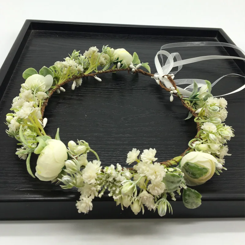 Женский Венок с цветами Gypsophila Свадебный венок цветочной гирляндой свадебный