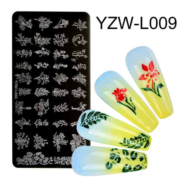 Manicure Rectangular Printing Plate Nail Polish Blue Film Steel Plate Printing Transfer Printing DIY Seal Stamp Plate Tool Nails YZW-L009