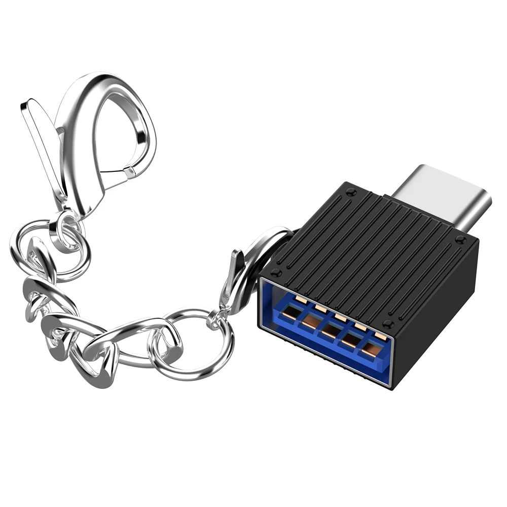 USB 3,0 type-C OTG кабель адаптер конвертер type C USB-C OTG конвертер для huawei Xiaomi samsung мышь клавиатура USB диск флэш - Цвет: Черный
