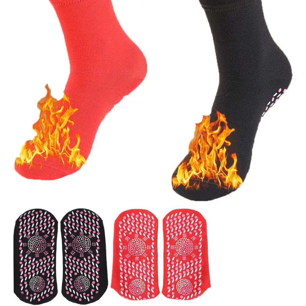 Calcetines térmicos de terapia magnética para hombre y mujer, calcetines saludables para deportes de invierno al aire libre, ayuda a calentar los pies fríos, 1 par