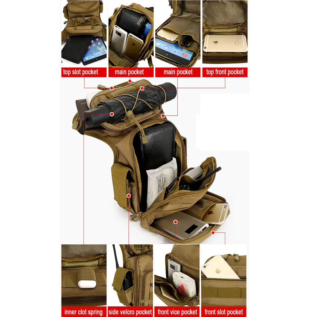 Men Leg Bag Thigh Bag Utility Belt Waist Pack Pouch Adjustable Hiking Male Waist Hip Motorcycle Bags Sport Outdoor 2021 XA936WA