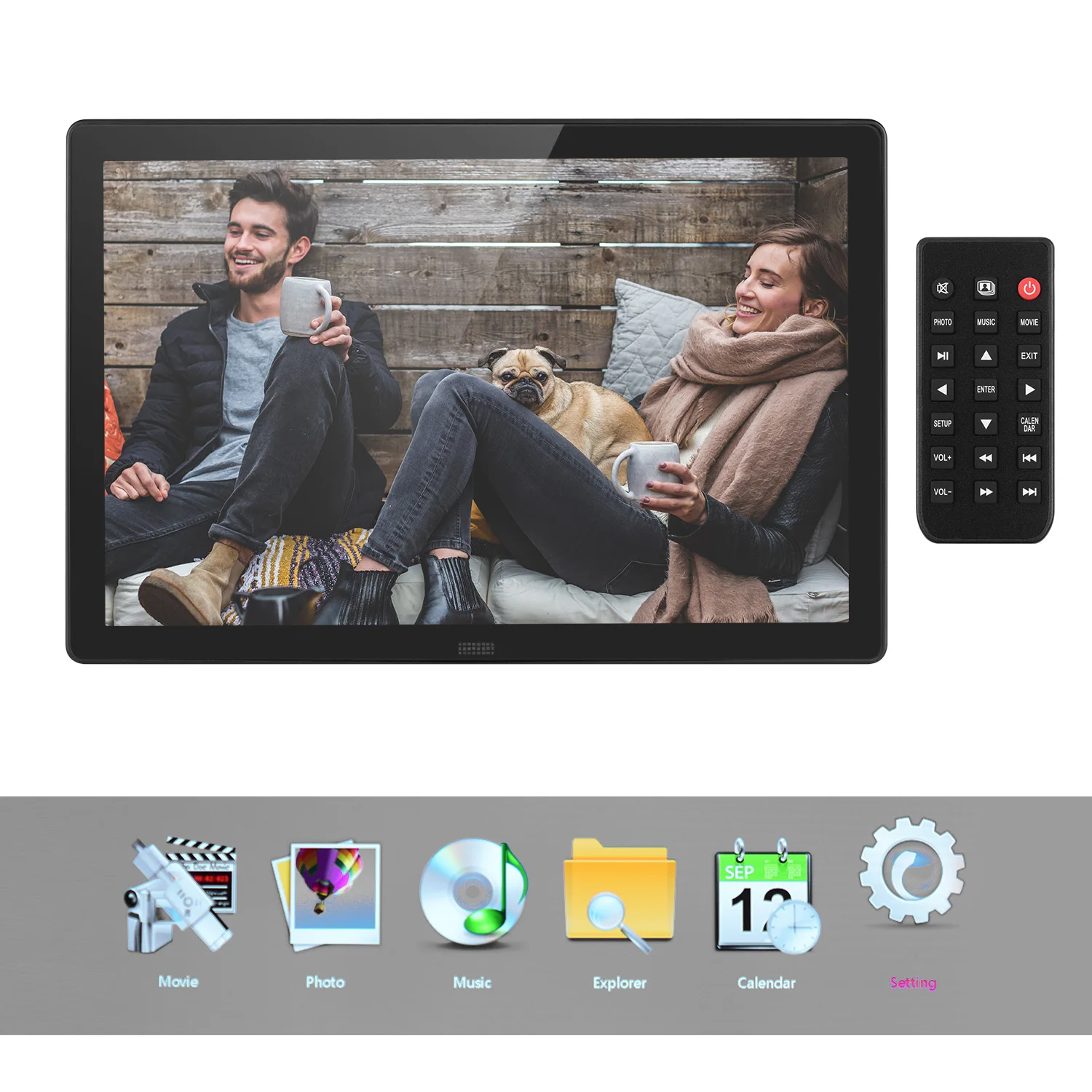 

10.1 Inch Digital Photo Frame Remote Control Electronic Album Support 32GB MP3 Calendar 1080P Photo Player Video Album Frame