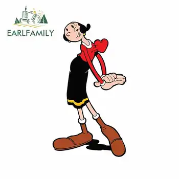 

EARLFAMILY 13cm x 7.2cm Car Stickers for Popeye Olive Oyl Oil Cartoon Oem Waterproof Anime RV VAN 3D DIY Fine Decal Accessories