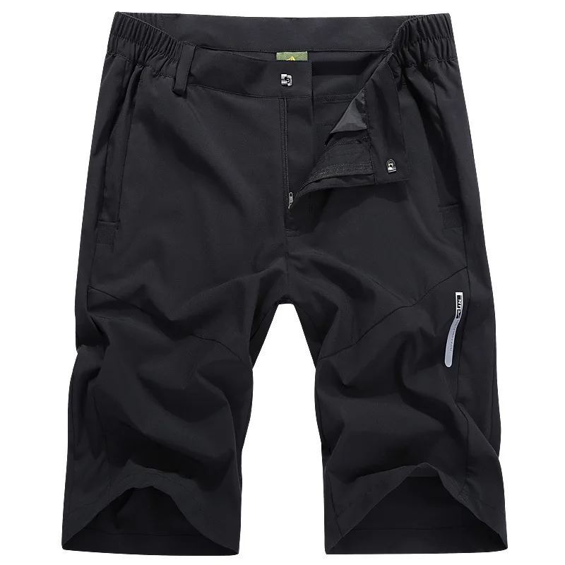 Cheap Summer New Stretch Quick-Drying Shorts Men's Outdoor Sports Shorts Elastic Waist Adjustable Solid Color Breathable Fabric shorts