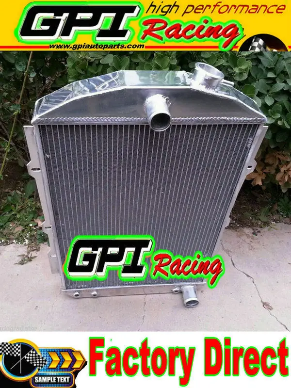 62 мм алюминиевый радиатор для chevy горячий/наружный стержень 350 V8 W/Tranny Cooler MT 1938 - Цвет: Radiator