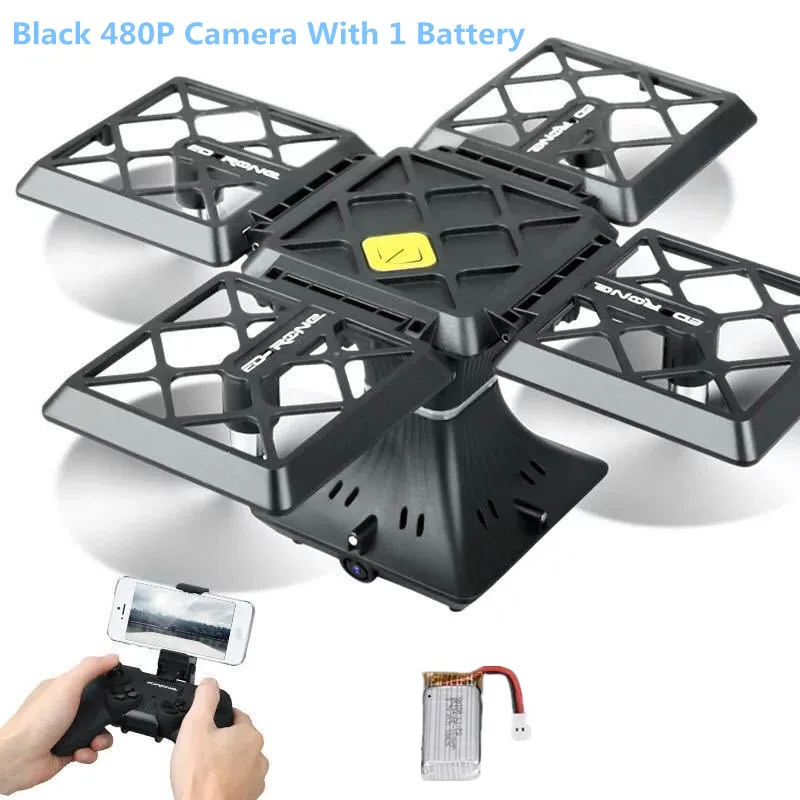 Black 480P 1battery Мини-Дрон HD воздушный Квадрокоптер для фотографий датчик силы тяжести Голосовое управление один ключ обратный трек летный вертолет Дрон игрушка Дрон - Цвет: Black 480P 1battery
