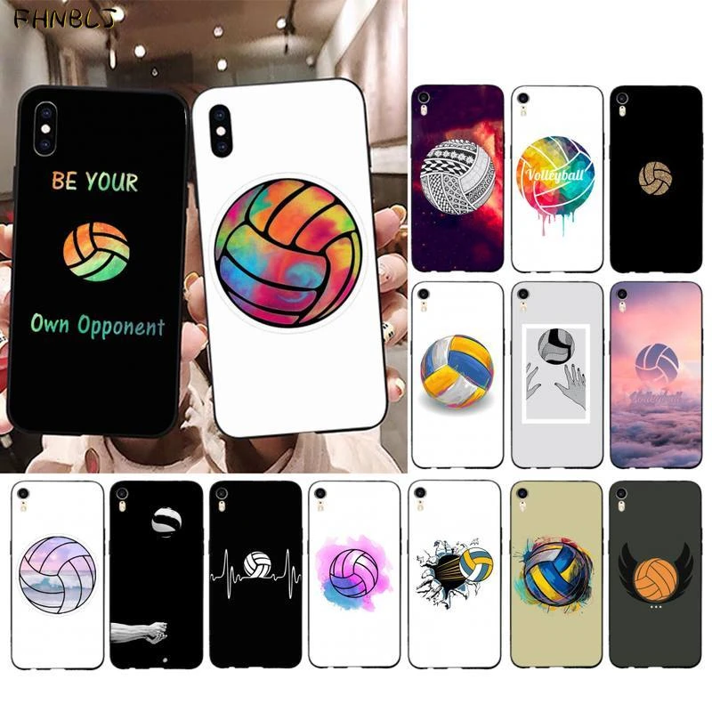 Volleyball Painted Soft Silicone Black Phone Case for iPhone 13 8 7 6 6S Plus X 5 5S SE 2020 XR 11 pro XS MAX 11 phone case