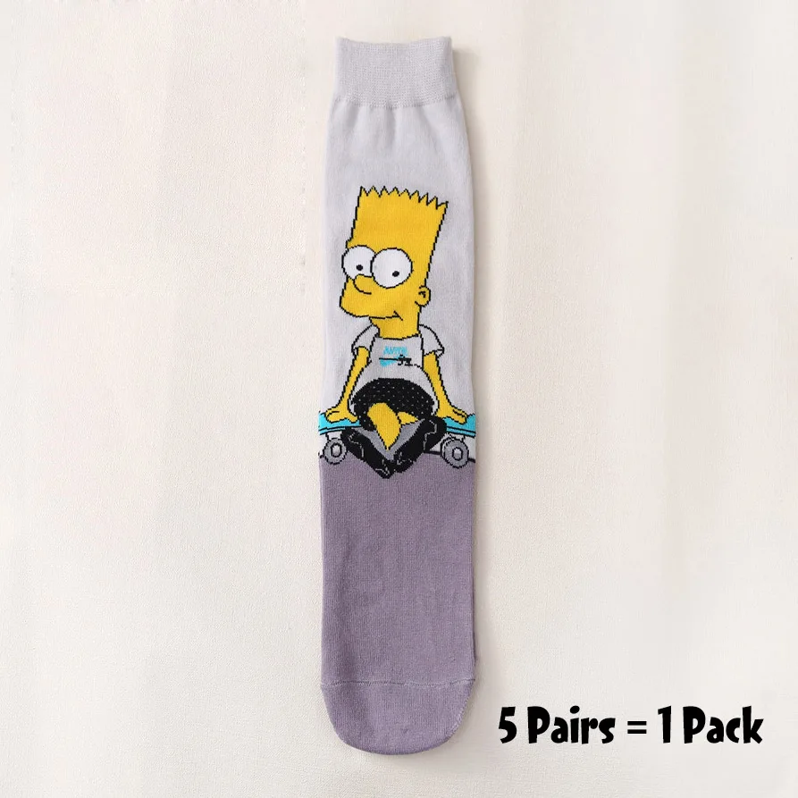 5 Pairs-4 5 пар/упак., новые женские хлопковые носки с забавными героями мультфильмов, Патрик, звезда новинка, милые семейные носки для пары, носки-Тапочки - Цвет: 5 Pairs-4