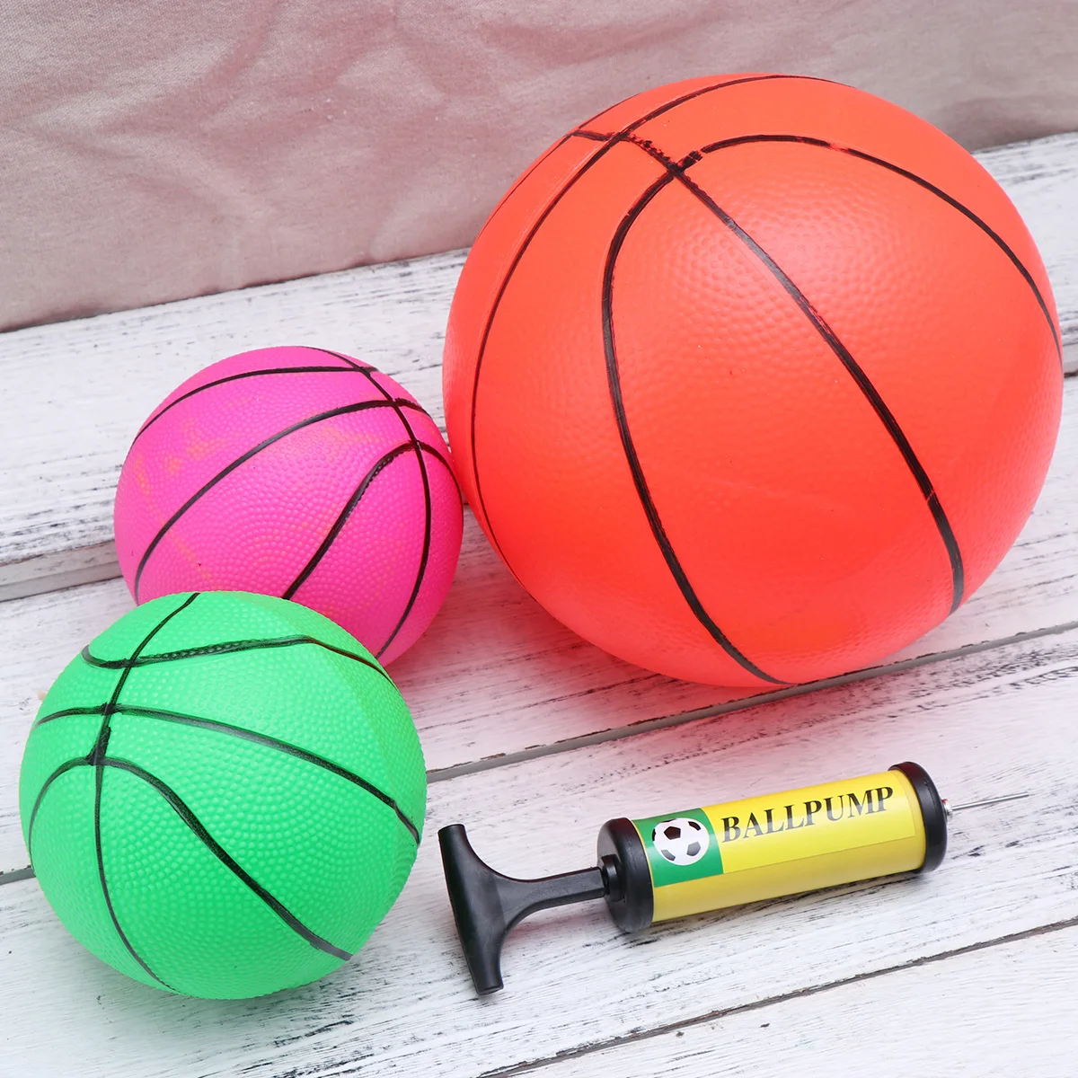 Надувной шар с воздушным насосом, 3 шт., имитация баскетбола, футбольная игра, водный шар, Пляжное наружное, спортивное, игрушечное для детей