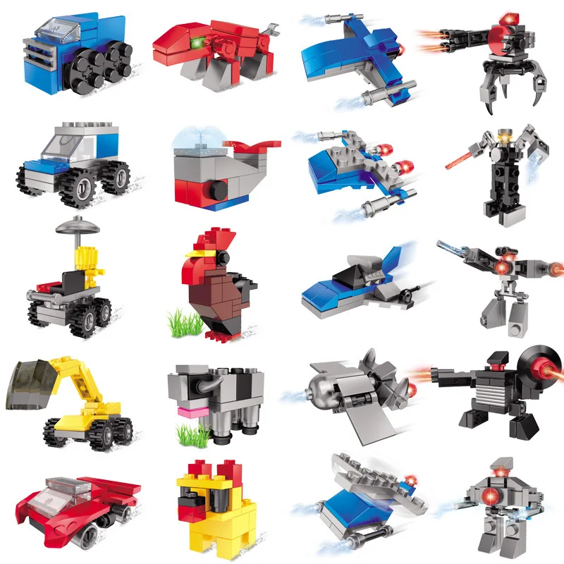 

QIAOLETONG 20-Engineering Animal Robot Assembled Building Blocks Ts03101 Educational Mini Toy Building Blocks
