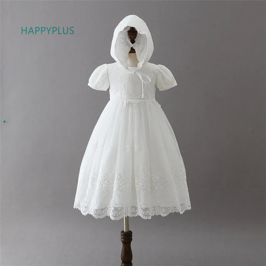 HAPPYPLUS/бежевое платье на крестины для малышей 1 год; праздничные платья для маленьких девочек; платье макси для первого дня рождения