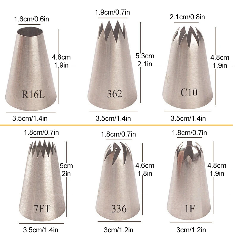Description Picture 4 of item4/5/6/7Pcs Cream Nozzles Pastry Socket Large Cupcake Paper Cups Cream Nozzles Cake Decorating Tools for Pastry Piping Bag Baking