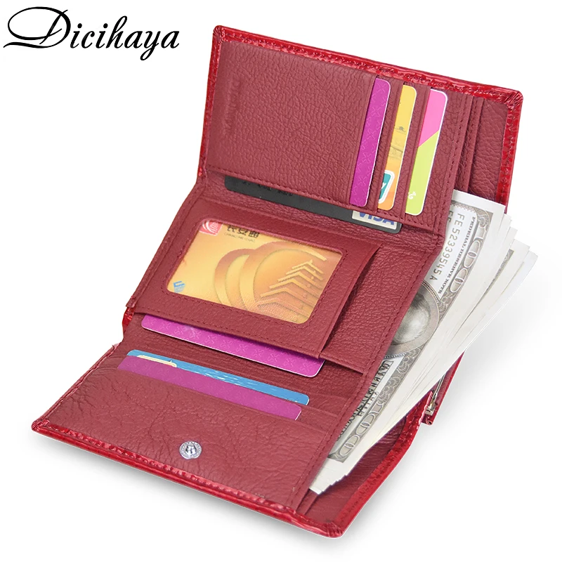DICIHAYA NEW Genuine Leather Women's Wallet Alligator Short Hasp Zipper Wallet Ladies Clutch Bag Purse Female Luxury Coin Purses DICIHAYA NEW Genuine Leather Women's Wallet Alligator Short Hasp Zipper Wallet Ladies Clutch Bag Purse Female Luxury Coin Purses