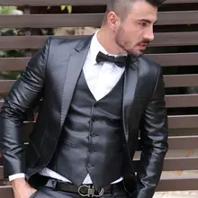 Смокинги, мужские костюмы, Свадебный костюм для мужчин, на заказ, приталенный, для жениха, выпускного, на заказ, костюмы, Лучший человек, Hombre, 3 штуки