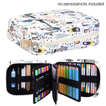 

202 Colored Pencils Pencil Case - 136 Color Gel Pens Pen Bag or Marker Organizer Professional Artist Use Supply Zippered Gifts