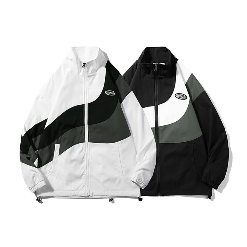 2021 Autumn New Arrival Oversize Patchwork Jackets Korean Hipster Couple All-match Harajuku Hip Hop High Street Windbreaker 5XL | Мужская