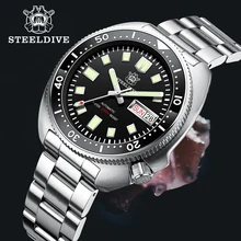 

STEELDIVE Double Calendar Abalone Dive Watch SD1970W NH36 Movement Mechanical Wristwatch Swiss Super Luminous Classic Reloj