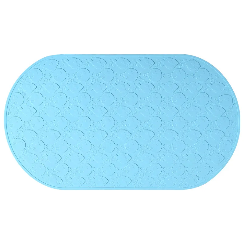 Blue 58x34cm Нескользящий детский коврик для ванной, силиконовый Антибактериальный коврик для ванной, коврик для душа, прочная плесень, устойчивая присоска, коврик - Цвет: Blue 58x34cm