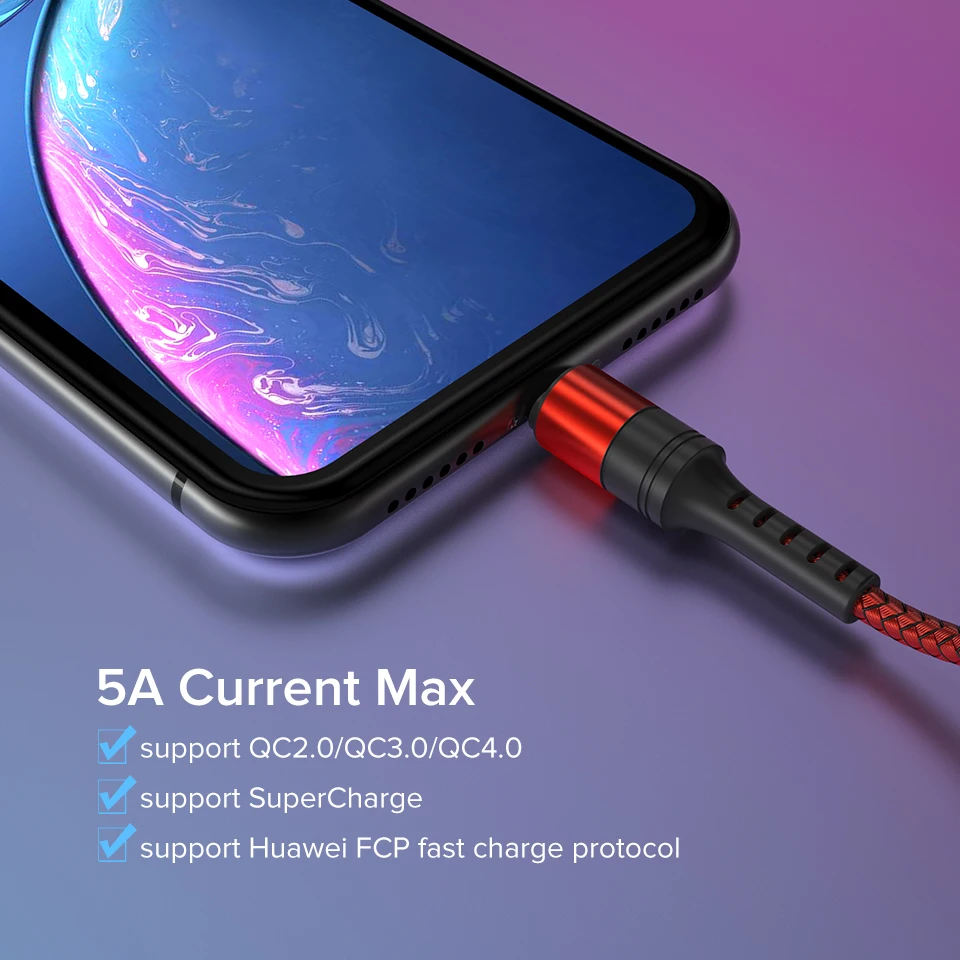 5A type C USB кабель QC3.0 провод для быстрого заряда мобильного телефона шнур USBC type-C Кабо Для huawei mate 20 P30 P20 P10 Pro Honor 10 Nova