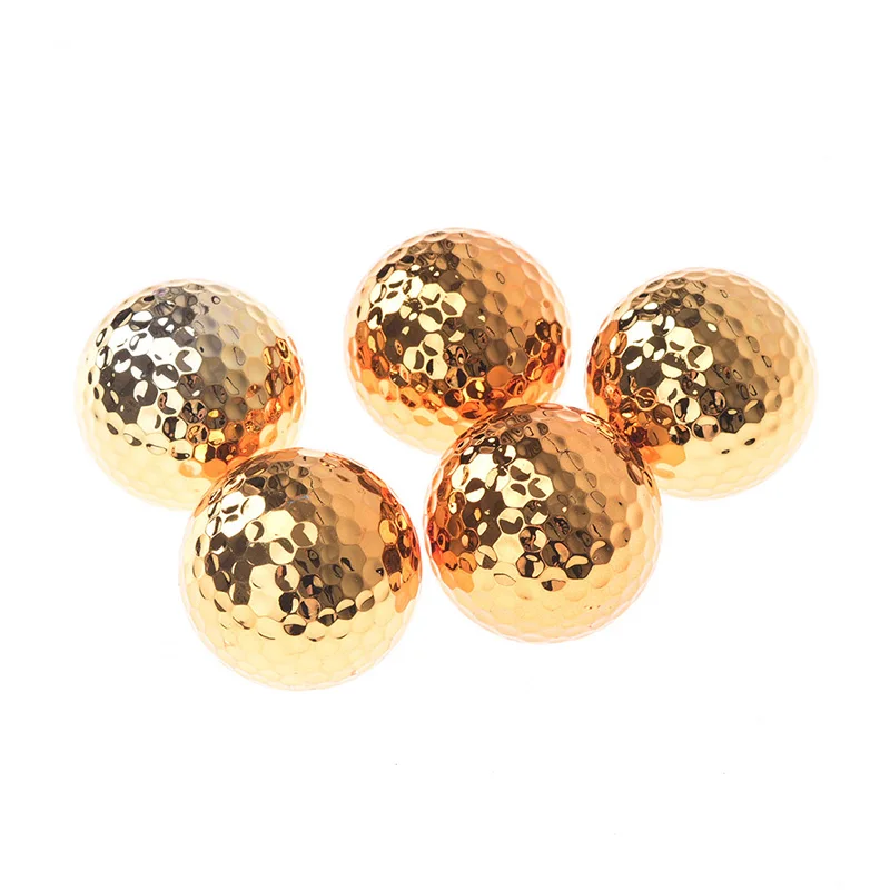 1 Piece Gold Color Plated Golf Balls Golden Practice Supplies Gifts For