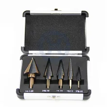 Трансграничной, 5 шт./набор, Алюминий коробка имперский на гриле желтый цвет волос черный Треугольники ручка с высоким уровнем Скорость Сталь ступенчатая Буровая головка бура bao ta zuan резьбонарезной станок
